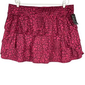 Ideology Women's Flex Stretch Built-in Shorts Cheetah Berry Skort Size 2X NWT